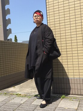 「niko and...（ニコアンド）のアイテム（トートバッグ、ブラック系）」を使った、なーさんさん（レディース・156cm）の春コーディネート