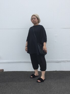 「チャイハネ（チャイハネ）のアイテム（ニットキャップ/ビーニー）」を使った、なーさんさん（レディース・156cm）の夏コーディネート