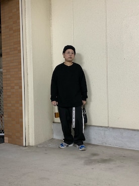 「no brand（ノーブランド）のアイテム（スウェット、ブラック系）」を使った、なーさんさん（レディース・156cm）の秋コーディネート