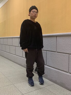 「MERLOT（メルロー）のアイテム（スウェット、ブラック系）」を使った、なーさんさん（レディース・156cm）の秋コーディネート