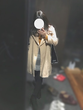 「SNIDEL（スナイデル）のアイテム（チェスターコート）」を使った、MIUさん（レディース・153cm）の冬コーディネート