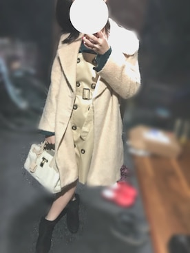 「トレンチ」｜「アイテム（チェスターコート）」を使った、MIUさん（レディース・153cm）の冬コーディネート