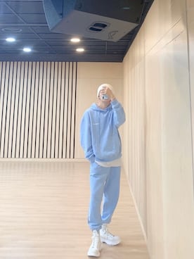 「InstantFunk（インスタントファンク）のアイテム（トップス）」を使った、??さん（メンズ・182cm）の春コーディネート