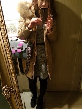 「braccialini（ブラッチャリーニ）のアイテム」を使った、RIEさん（レディース・163cm）の冬コーディネート