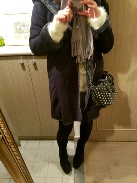 「ジミーチュウ」｜RIEさん（レディース・163cm）の冬コーディネート