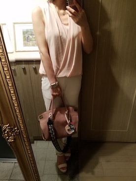 「COCCINELLE（コチネレ）のアイテム」を使った、RIEさん（レディース・163cm）の夏コーディネート