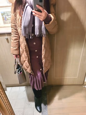 「毎日コーデ」｜「アイテム（ジャケット/アウター）」を使った、RIEさん（レディース・163cm）の冬コーディネート