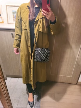 「NANO universe（ナノユニバース）のアイテム（トレンチコート）」を使った、RIEさん（レディース・163cm）の春コーディネート