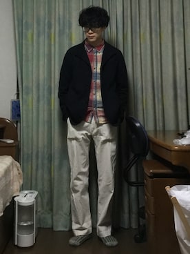 「TAKEO KIKUCHI（タケオキクチ）のアイテム（カバーオール）」を使った、もりっちさん（メンズ・170cm）の冬コーディネート