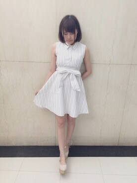 「TITTY&CO.（ティティーアンドコー）のアイテム（シャツワンピース）」を使った、ゆか @titty&Co.さん（レディース・154cm）の春コーディネート