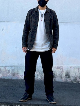 「アイテム（デニムジャケット、グリーン系）」を使った、Momentさん（メンズ・170cm）の秋コーディネート