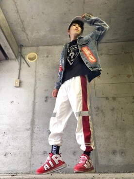 キャップを使った オルチャンファッション のメンズ人気ファッションコーディネート 髪型 ミディアムヘアー Wear