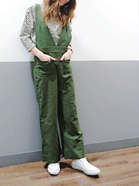 「Right-on（ライトオン）のアイテム（オールインワン・サロペット）」を使った、asukaさん（レディース・168cm）の春コーディネート