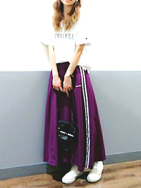 「CONVERSE（コンバース）のアイテム（バッグ）」を使った、asukaさん（レディース・168cm）の春コーディネート