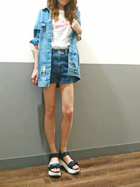「GU（ジーユー）のアイテム（シューズ）」を使った、asukaさん（レディース・168cm）の春コーディネート