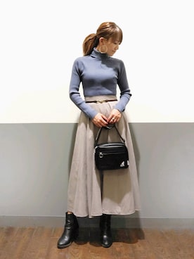 「KANGOL（カンゴール）のアイテム（バッグ）」を使った、asukaさん（レディース・168cm）の秋コーディネート