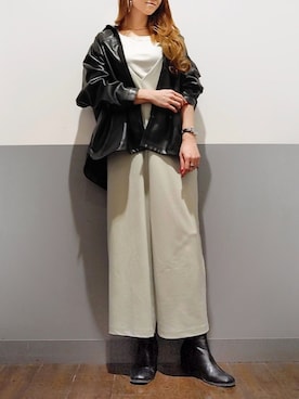 「ピスタチオ」｜「アイテム（サロペット/オーバーオール）」を使った、asukaさん（レディース・168cm）の春コーディネート