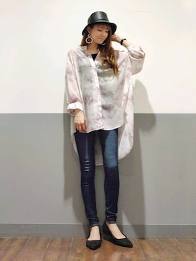 「RAG MACHINE（ラグマシーン）のアイテム（ハット）」を使った、asukaさん（レディース・168cm）の春コーディネート