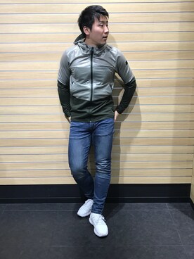 「緑」｜「アイテム（その他アウター）」を使った、KIDさん（メンズ・177cm）の春コーディネート