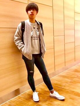 「AZUL by moussy（アズールバイマウジー）のアイテム（ブルゾン）」を使った、hiroaさん（メンズ・170cm）の秋コーディネート