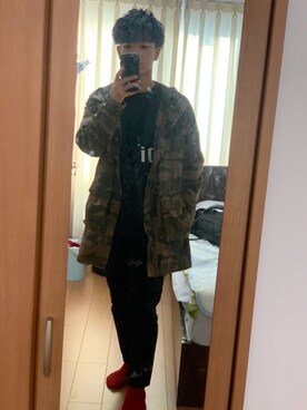 「H&M（エイチ・アンド・エム）のアイテム（ジャケット/アウター）」を使った、わたあめさん（メンズ・173cm・10代）の秋コーディネート