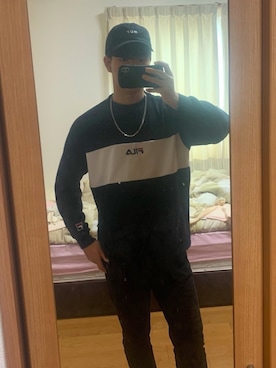 「FILA（フィラ）のアイテム（スウェット）」を使った、わたあめさん（メンズ・173cm）の秋コーディネート