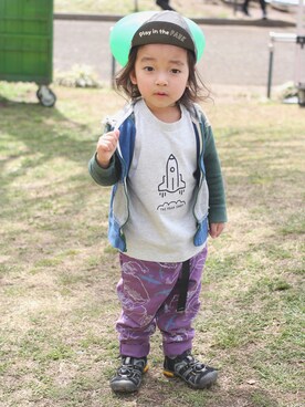 「WILD THINGS（ワイルドシングス）のアイテム（パンツ）」を使った、zenさん（キッズ・90cm）の春コーディネート