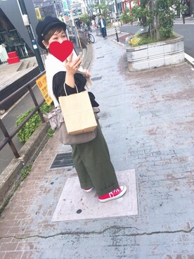 K☆eiさんの「フリルキャンバストートバッグ」を使ったコーディネート