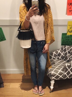 「hawaii」｜「アイテム（ビーチサンダル）」を使った、mois♡さん（レディース・160cm）の秋コーディネート