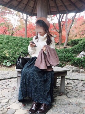 「オリエンタルトラフィック」｜「アイテム（ハンチング/ベレー帽）」を使った、Murielさん（レディース・163cm）の冬コーディネート