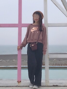 「nice claup」｜「アイテム（ハンチング/ベレー帽）」を使った、Murielさん（レディース・163cm）の冬コーディネート