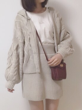 「福袋コーデ」｜「アイテム（バッグ）」を使った、Murielさん（レディース・163cm）の冬コーディネート
