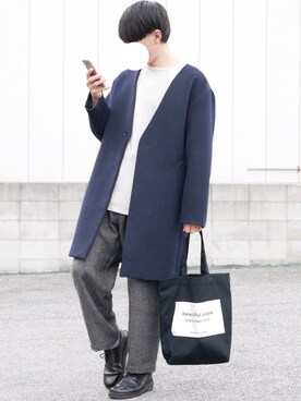 「Tabio（タビオ）のTabio MEN/ メンズ 太リブショートソックス（ソックス/靴下）」を使った、89さん（メンズ・168cm）の冬コーディネート