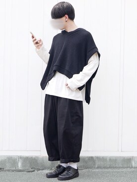 「MINUS（マイナス）のアイテム（トップス）」を使った、89さん（メンズ・168cm）の秋コーディネート