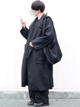 「my beautiful landlet（マイビューティフルランドレット）のアイテム（トレンチコート）」を使った、89さん（メンズ・168cm）の冬コーディネート