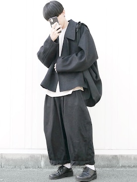 「MONKEY TIME（モンキータイム）のアイテム（ピーコート）」を使った、89さん（メンズ・168cm）の冬コーディネート