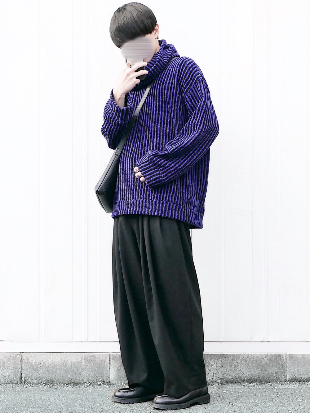 shareef MOLE STRIPE PULL OVER RE-NECKトップス