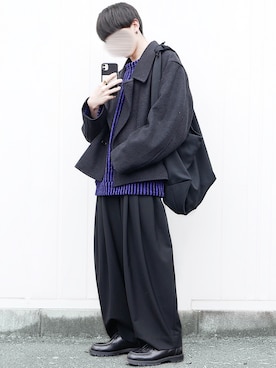 「MONKEY TIME（モンキータイム）のアイテム（ピーコート）」を使った、89さん（メンズ・168cm）の冬コーディネート