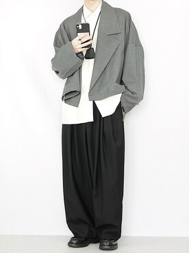 「HARE」｜「アイテム（モカシン/デッキシューズ）」を使った、89さん（メンズ・168cm）の冬コーディネート