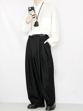 「HARE」｜「アイテム（モカシン/デッキシューズ）」を使った、89さん（メンズ・168cm）の冬コーディネート