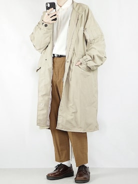 「Steven Alan」｜「アイテム（モッズコート）」を使った、89さん（メンズ・168cm）の冬コーディネート