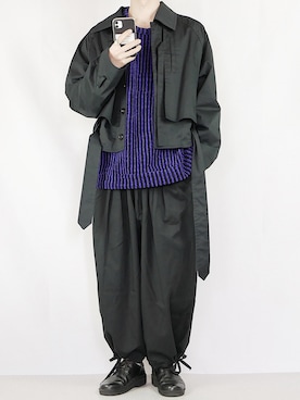 「トレンチ」｜「アイテム（ブルゾン）」を使った、89さん（メンズ・168cm）の冬コーディネート