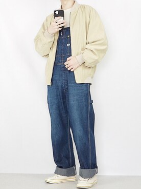 「Lee（リー）のアイテム（サロペット/オーバーオール）」を使った、89さん（メンズ・168cm）の春コーディネート