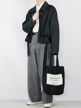 「beautiful people」｜「アイテム（ブルゾン）」を使った、89さん（メンズ・168cm）の春コーディネート