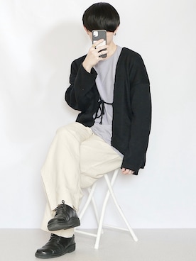「KAZUYUKI KUMAGAI ATTACHMENT（カズユキクマガイアタッチメント）の40/-フレスカ天竺 クルーネックS/S（Tシャツ/カットソー）」を使った、89さん（メンズ・168cm）の春コーディネート