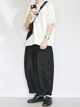 「LEVENDIS（レベンディス）のアイテム（バッグ）」を使った、89さん（メンズ・168cm）の春コーディネート