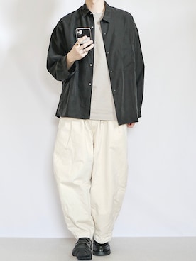 「HARE」｜「アイテム（モカシン/デッキシューズ）」を使った、89さん（メンズ・168cm）の春コーディネート