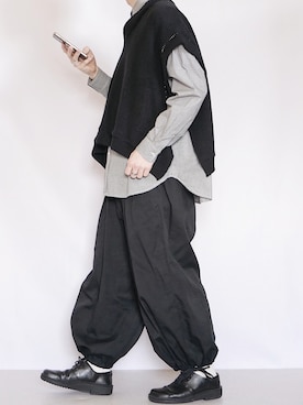 「MINUS（マイナス）のアイテム（トップス）」を使った、89さん（メンズ・168cm）の春コーディネート