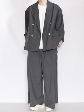 「スリット」｜「アイテム（ジャケット/アウター）」を使った、89さん（メンズ・168cm）の秋コーディネート