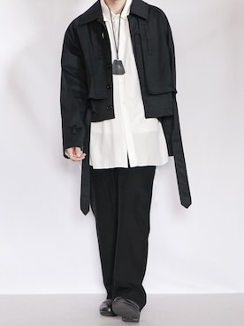 「トレンチ」｜「アイテム（ブルゾン）」を使った、89さん（メンズ・168cm）の秋コーディネート